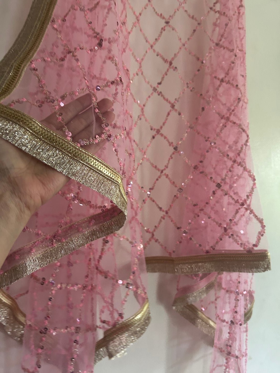 Pink Indian dupatta - Neel Creations By Saanvi