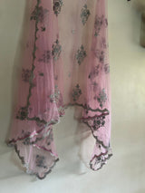 Pink silver Indian Dupatta party wear - Neel Creations By Saanvi