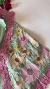 Sunflower Embroidery Mul Masleen Dress material