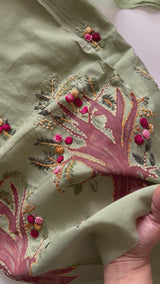 Knot embroidery Masleen Silk Designer Unstitched suit
