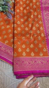 Pink Orange Sari