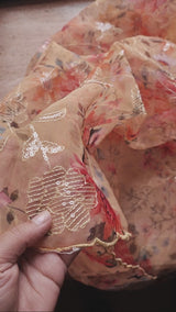 Chanderi with Organza dupatta - Dress material