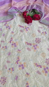 Embroidered Pure Maheshwari Designer Dress material