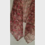 Brown printed organza dupatta