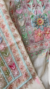 Mul handwork chikankari Kurta Dupatta set