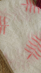 Pure Maheshwari Neon thread embroidery Kurta material