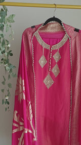 Pink Shimmer designer salwar suit material - Unstitched