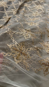Grey net with Gotta work fabric