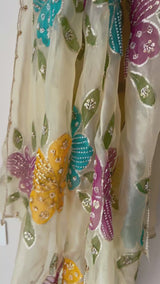 Organza shimmer Dupatta with embroidery