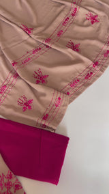 Knot Embroidery Unstitched suit set 3 pc