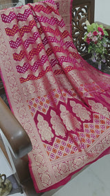 Pure Georgette Dupatta. Hot Pink Bridal Dupatta