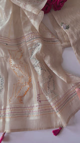 Khadi cotton knot embroidery Unstitched suit