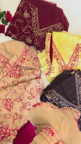 Knot Embroidery Unstitched suit set 3 pc
