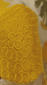 Mul Chanderi Yellow scallop flower Designer Dupatta Dress material