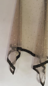 Golden Net dupatta with Black border