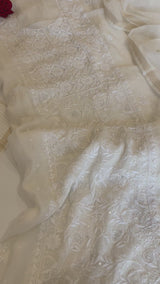 Pure lucknowi Mul handwork chikankari Kurta Dupatta set