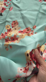 Floral Printed Satin Georgette fabric