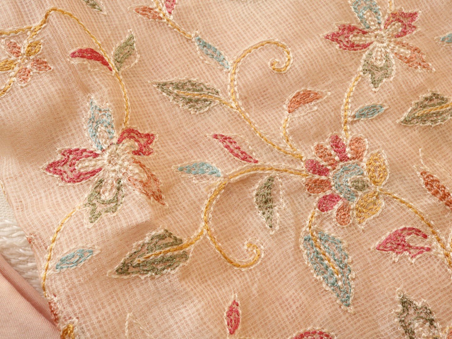 Pure Kotta with floral embroidery Dress material - Neel Creations By Saanvi