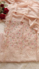 Pure Kotta with floral embroidery Dress material - Neel Creations By Saanvi