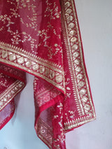 Red Heavy border dupatta. Sabyasachi inspired Dupatta. - Neel Creations By Saanvi