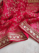Red Heavy border dupatta. Sabyasachi inspired Dupatta. - Neel Creations By Saanvi