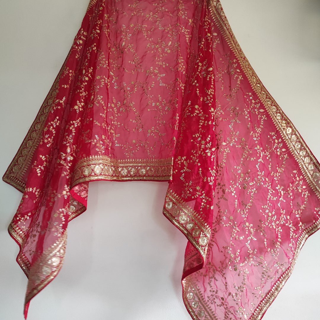 Red Heavy border dupatta. Sabyasachi inspired Dupatta. - Neel Creations By Saanvi