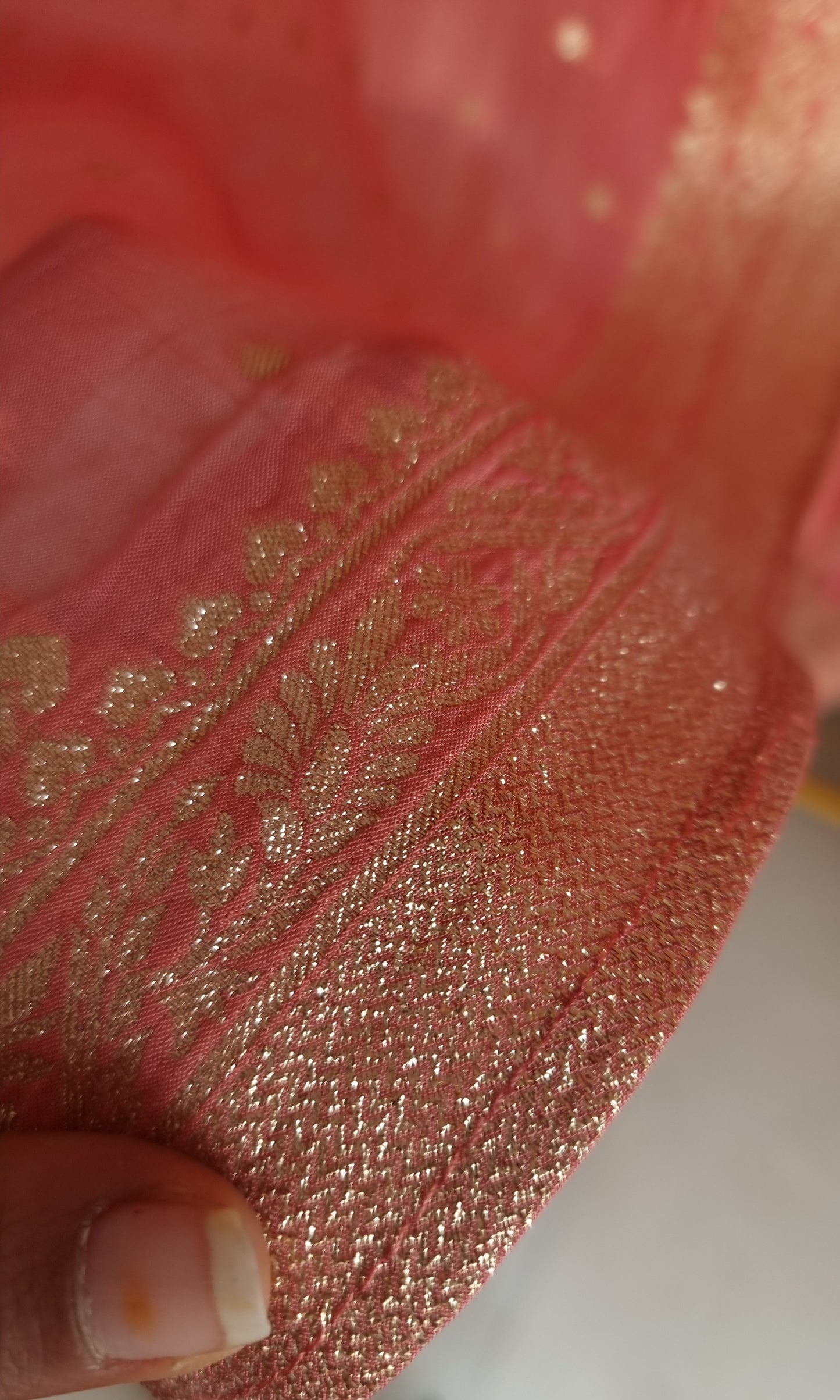 Kanjivaram Silk with dabka embroidery Unstitched suit.