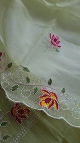 Green Kotta embroidered kurta dupatta set Unstitched