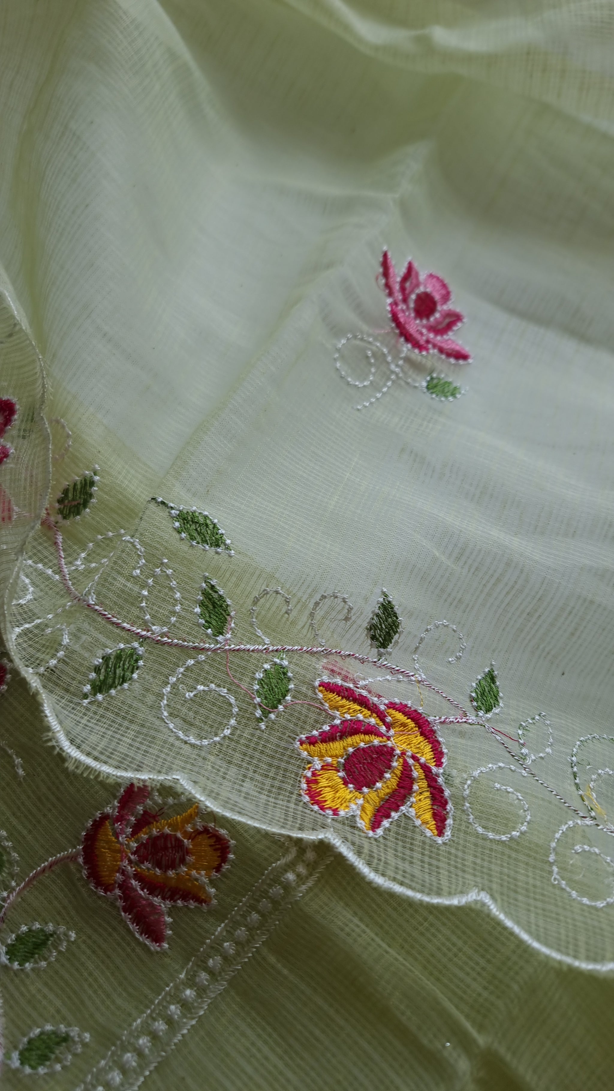 Green Kotta embroidered kurta dupatta set Unstitched