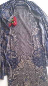Blue Pashmina Unstitched suit set
