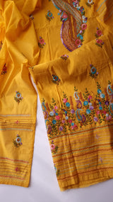 Chanderi knot embroidery Unstitched suit material