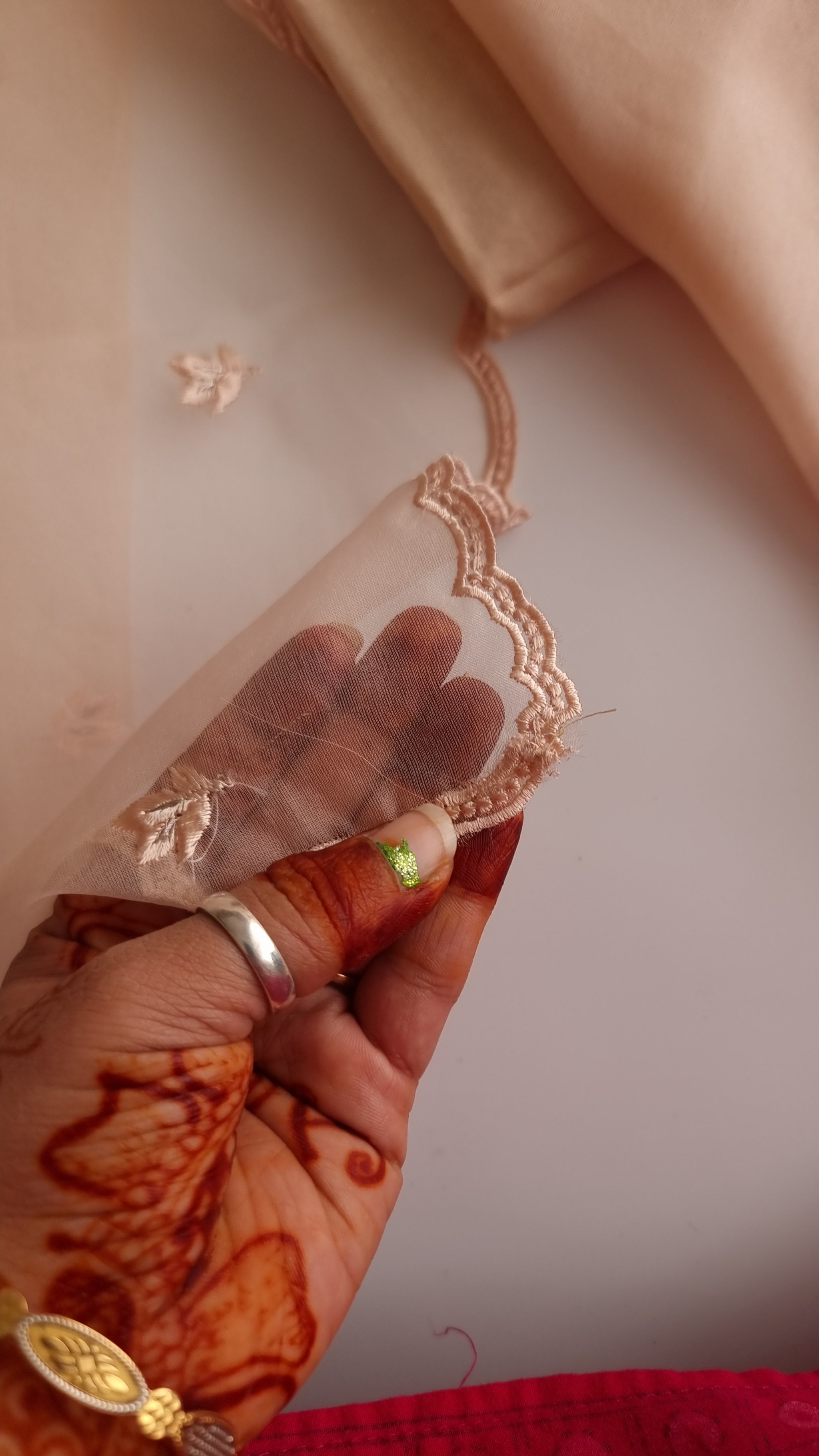 Peach Embroidery Unstitched Suit