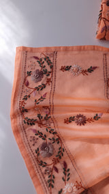 Chanderi knot embroidery Unstitched suit material