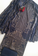 Blue Pashmina Unstitched suit set