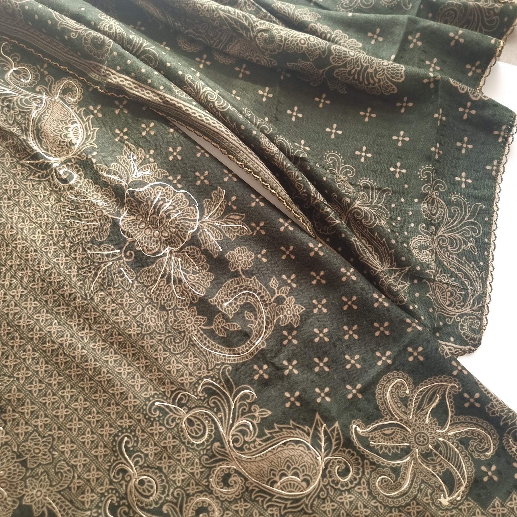 Green Pashmina Unstitched suit set