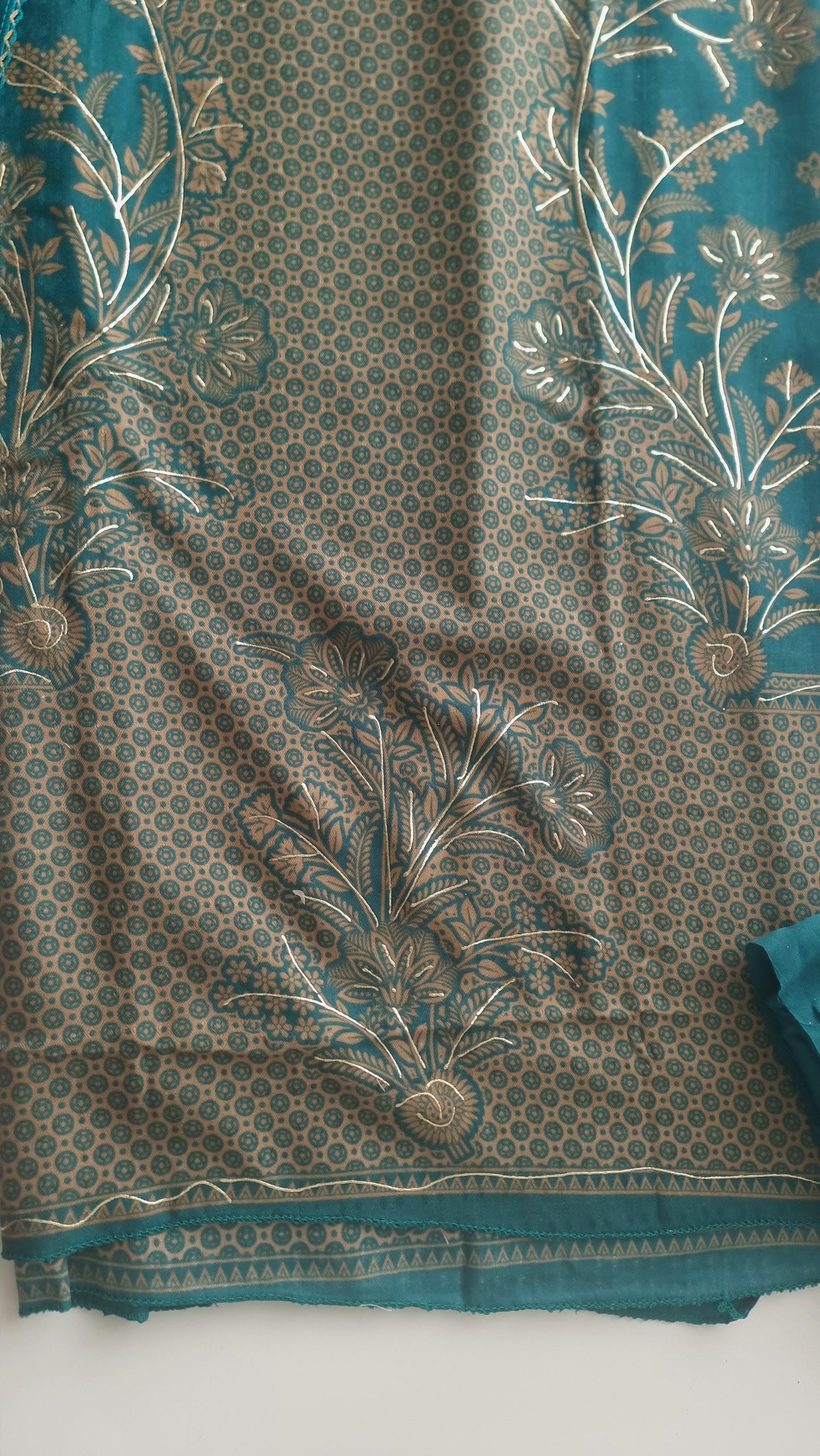 Blue Pashmina Unstitched suit set