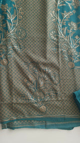 Blue Pashmina Unstitched suit set