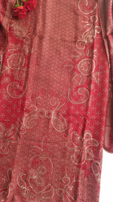Red Pashmina Unstitched suit set