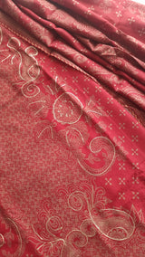 Red Pashmina Unstitched suit set