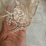 Dress material with neck embroidery