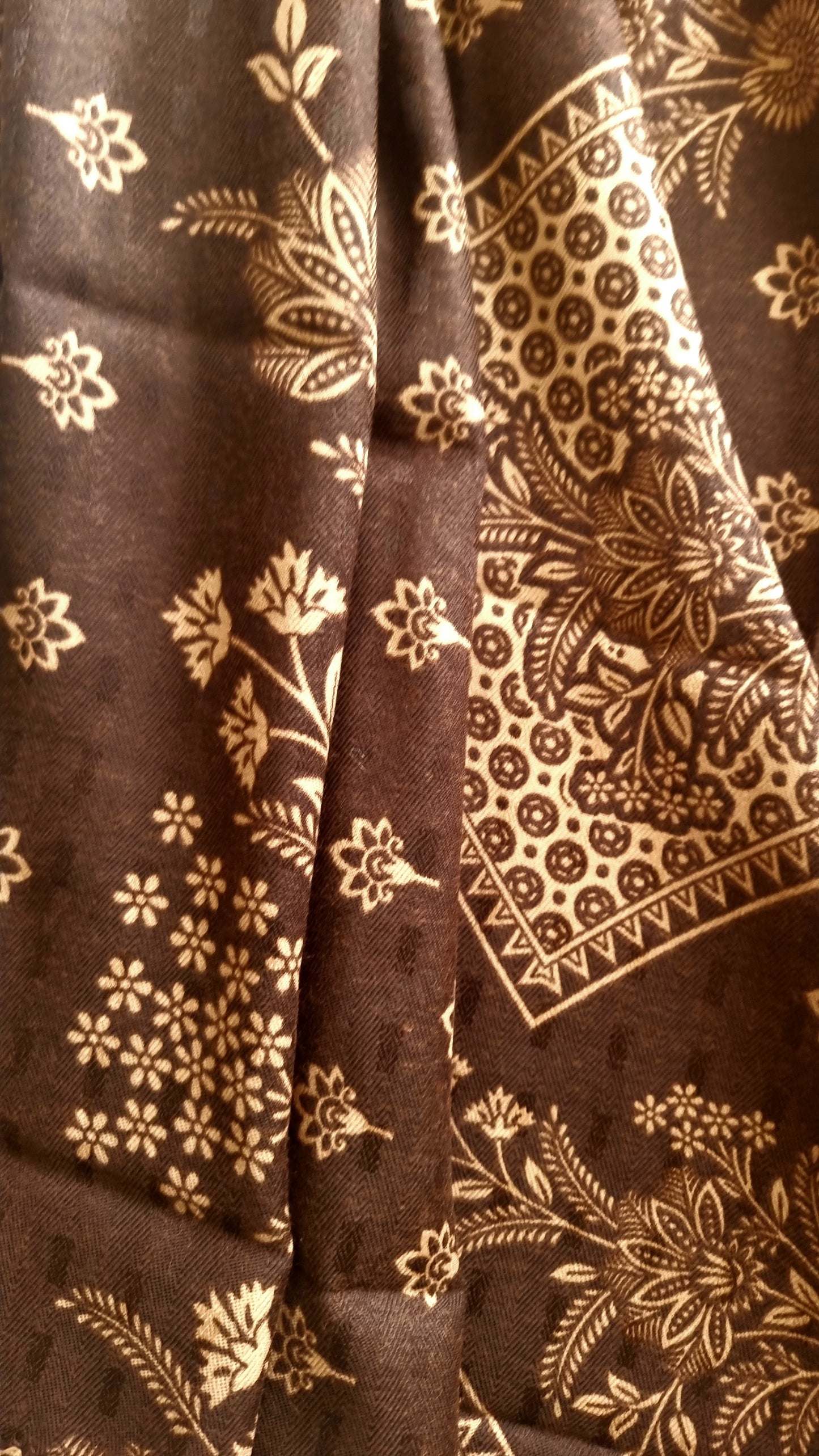 Brown Pashmina Unstitched suit set