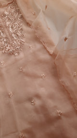 Peach Embroidery Unstitched Suit