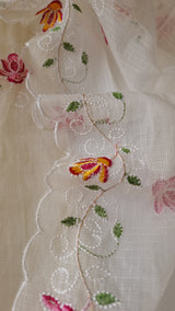 White Kotta embroidered kurta dupatta set Unstitched