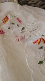 White Kotta embroidered kurta dupatta set Unstitched