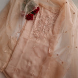Peach Embroidery Unstitched Suit
