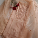 Peach Embroidery Unstitched Suit