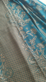 Blue Pashmina Unstitched suit set