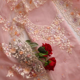 Pink Parsi Embroidery unstitched suit