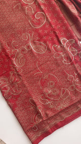 Red Pashmina Unstitched suit set