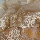 Dress material with neck embroidery